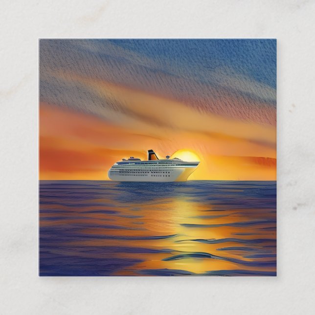 Cruise Ships Offer a Luxurious and Exciting Way to Square Business Card (Front)