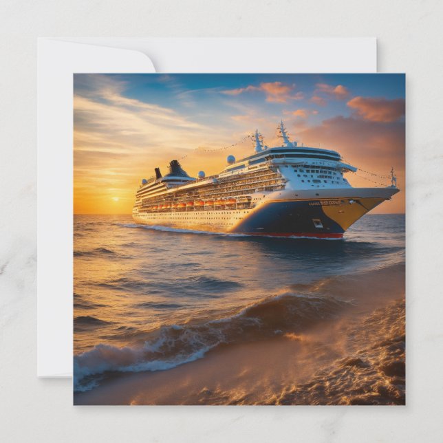 Cruise ships offer a luxurious Envelope Liner Thank You Card (Front)