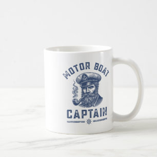 Cruise Shirts For Men Motor Boat Captain Black Coffee Mug