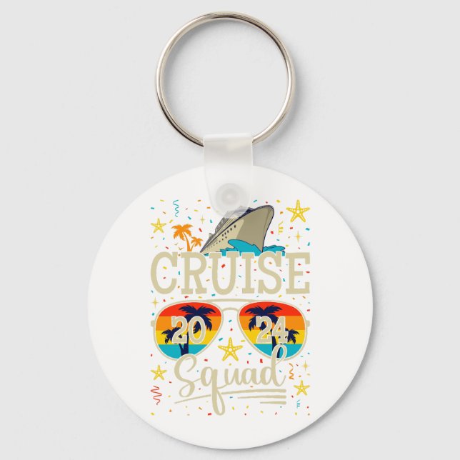 Cruise Squad 2024 Cruising Vacation Circle Key Ring (Front)