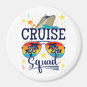 Cruise Squad 2024 Cruising Vacation Circle Magnet