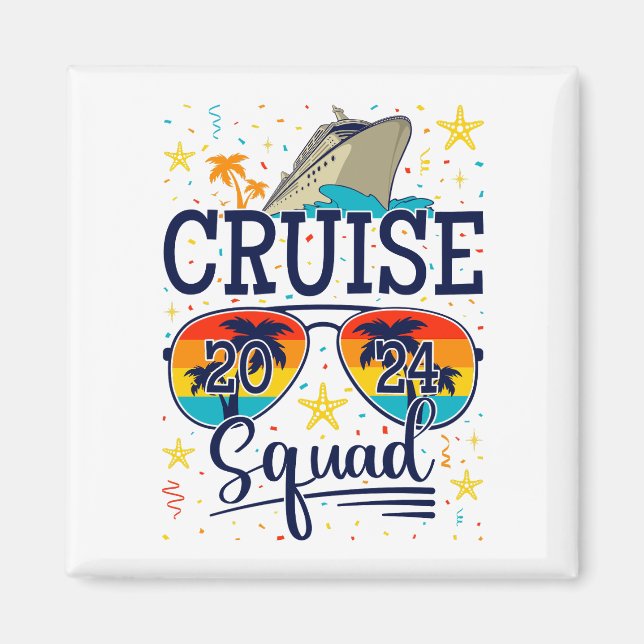Cruise Squad 2024 Cruising Vacation Square Magnet (Front)