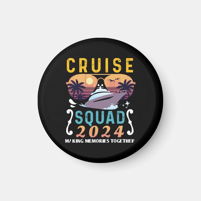 Cruise Squad 2024 Family Vacation Matching Group Magnet (Front)