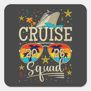 Cruise Squad 2025 Cruising Vacation Square Sticker