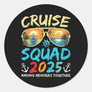 Cruise Squad 2025 Family Group Matching Cruising V Classic Round Sticker