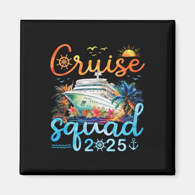 Cruise Squad 2025 Family Group Matching Cruising V Magnet (Front)