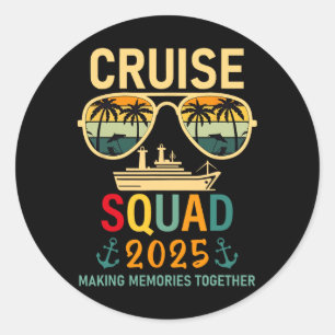 Cruise Squad 2025 Family Group Matching Summer Vac Classic Round Sticker