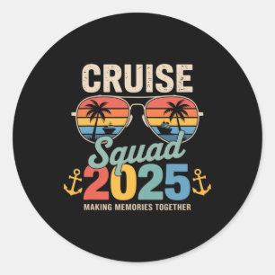 Cruise Squad 2025 Family Group Matching Summer Vac Classic Round Sticker