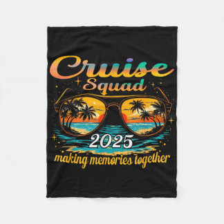 Cruise Squad 2025 Family Group Matching Summer Vac Fleece Blanket