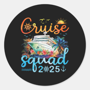 Cruise Squad 2025 Family Vacation Trip Group Match Classic Round Sticker