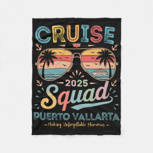 Cruise Squad 2025 Puerto Vallarta Family Group Mat Fleece Blanket