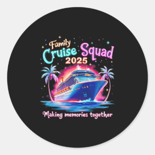 Cruise Squad 2025 Summer Vacation Matching Cruise Classic Round Sticker