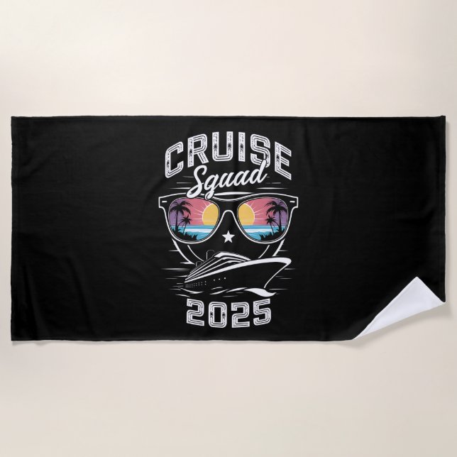 Cruise Squad 2025 Summer Vacation Matching Family  Beach Towel (Front)