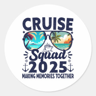 Cruise Squad 2025 Summer Vacation Trip Group Match Classic Round Sticker