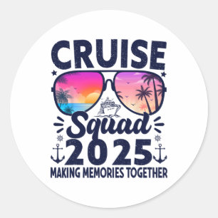 Cruise Squad 2025 Summer Vacation Trip Group Match Classic Round Sticker