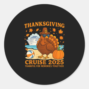 Cruise Squad 2025 Thanksgiving Autumn Cruise Ship Classic Round Sticker