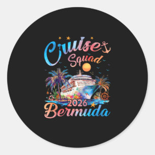 Cruise Squad 2026 Bermuda Family Vacation Gift Classic Round Sticker