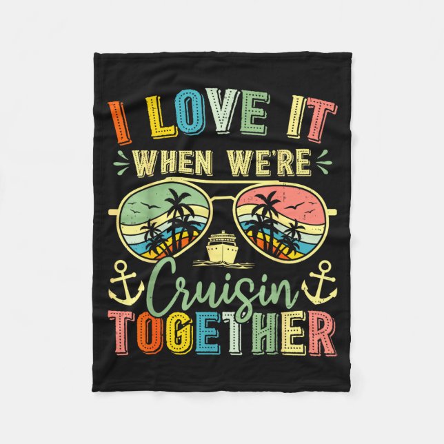 Cruise Squad 2026 Family Group Matching Summer Vac Fleece Blanket (Front)