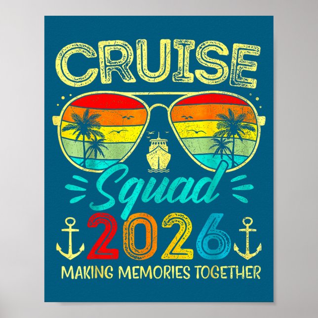 Cruise Squad 2026 Family Group Matching Summer Vac Poster (Front)