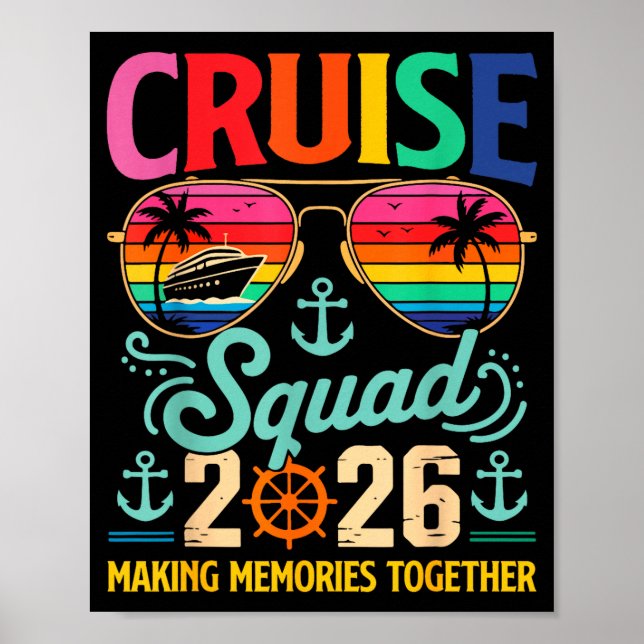 Cruise Squad 2026 Family Group Matching Summer Vac Poster (Front)