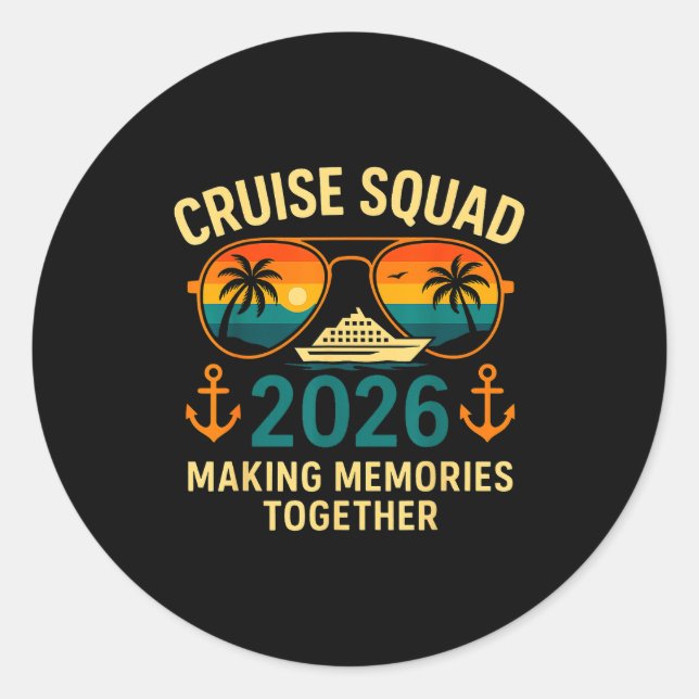 Cruise Squad 2026 Family Vacation Matching Group S Classic Round Sticker (Front)