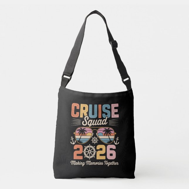 Cruise Squad 2026 Family Vacation Retro Vintage Crossbody Bag (Front)