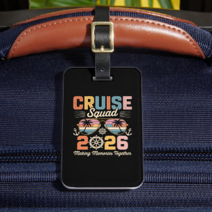 Cruise Squad 2026 Family Vacation Retro Vintage Luggage Tag