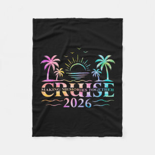 Cruise Squad 2026 Making Memories Together Tie Dye Fleece Blanket