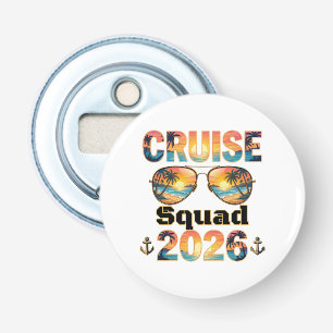 Cruise Squad 2026 - Retro Sunset Bottle Opener