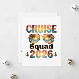 Cruise Squad 2026 - Retro Sunset Holiday Card