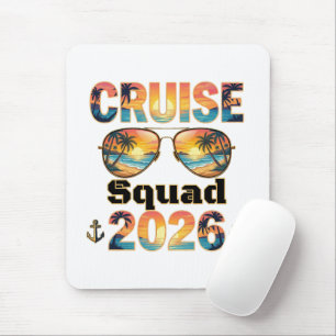 Cruise Squad 2026 - Retro Sunset Mouse Pad
