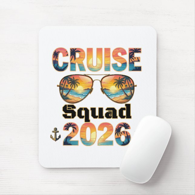Cruise Squad 2026 - Retro Sunset Mouse Pad (With Mouse)