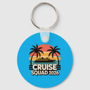 Cruise Squad 2026 Ship Palm Trees Summer Vacation Key Ring