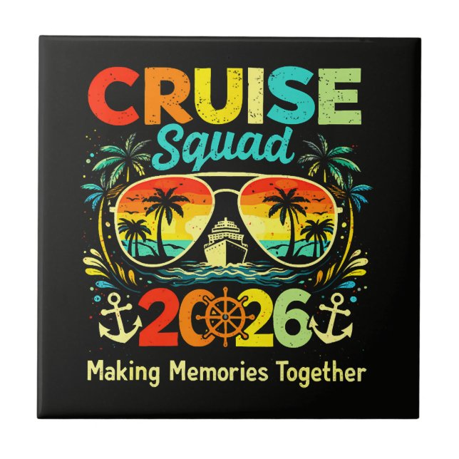 Cruise Squad 2026 Summer Vacation Ceramic Tile (Front)