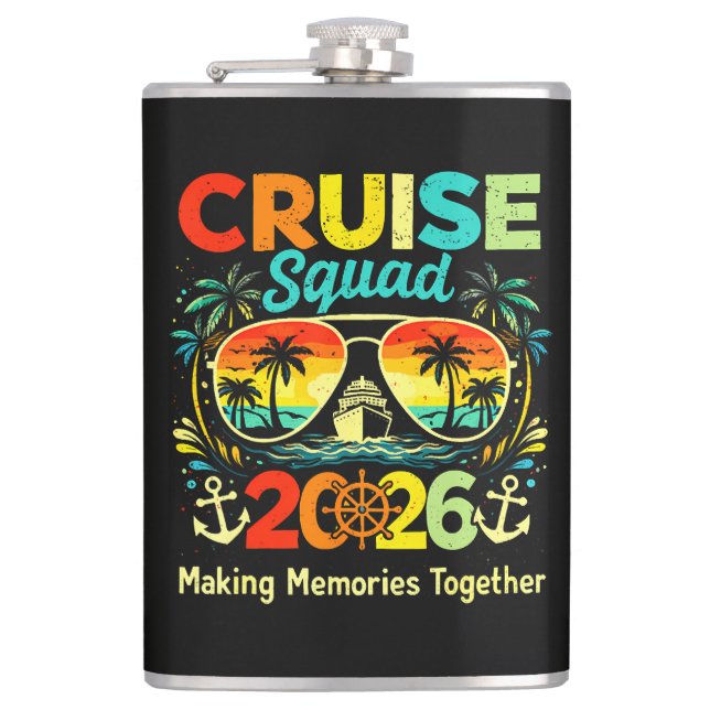 Cruise Squad 2026 Summer Vacation Hip Flask (Front)