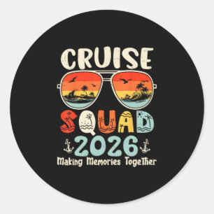 Cruise Squad 2026 Summer Vacation Matching Family  Classic Round Sticker