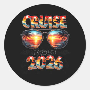 Cruise Squad 2026 Summer Vacation Matching Family Classic Round Sticker