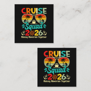 Cruise Squad 2026 Summer Vacation Matching Family Square Business Card