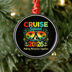 Cruise Squad 2026 Summer Vacation Metal Ornament