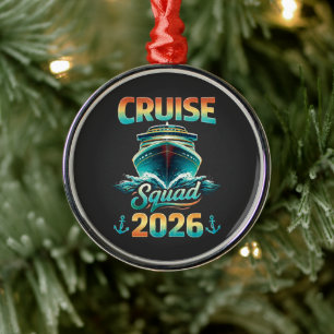 Cruise Squad 2026 – Summer Vacation Metal Ornament