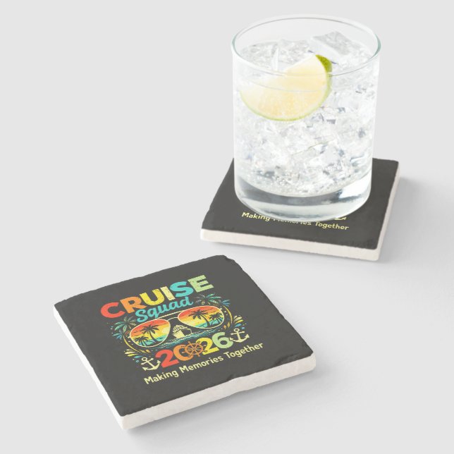 Cruise Squad 2026 Summer Vacation Stone Coaster (Side)