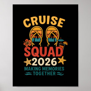 Cruise Squad 2026 Tropical Sunset Vacation Poster