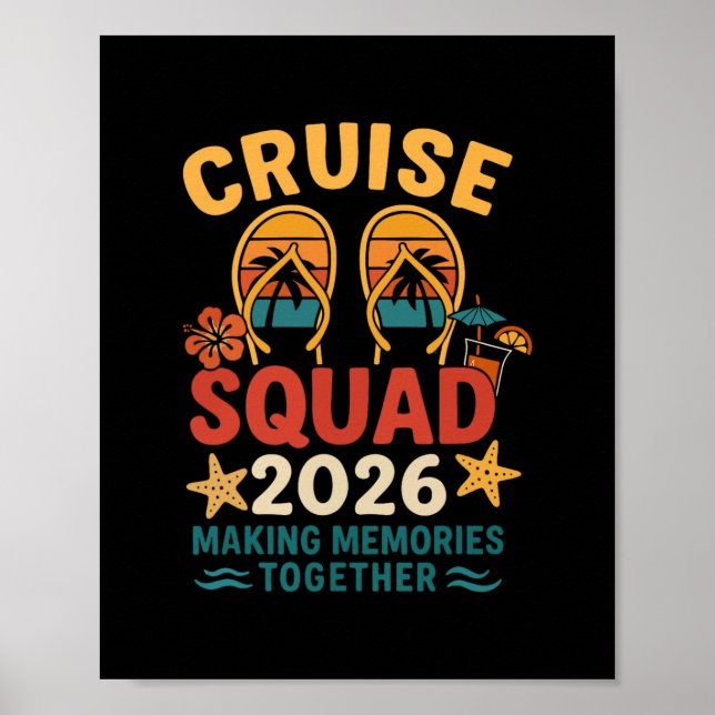 Cruise Squad 2026 Tropical Sunset Vacation  Poster (Front)