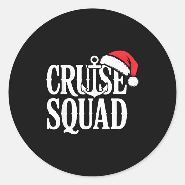 Cruise Squad Festive Srit Nautical Lovers Christma Classic Round Sticker (Front)