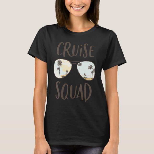 Cruise Squad Sunglasses Ocean Sunset Cruise Ship V T-Shirt (Front)