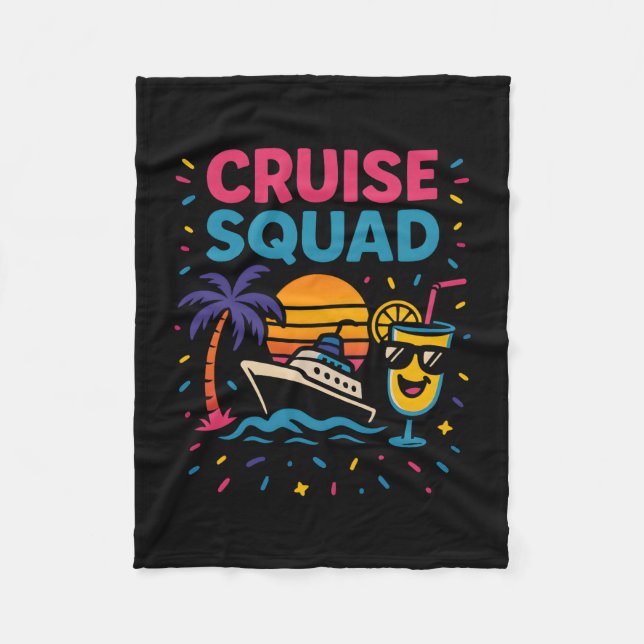 Cruise Squad Vacation Vibes  Fleece Blanket (Front)