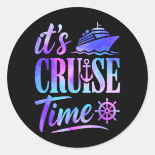Cruise Time Watercolor Cruising Family Vacation Classic Round Sticker