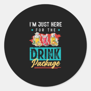 Cruise Vacation Funny Drinking Tail Party Shirt 4 Classic Round Sticker