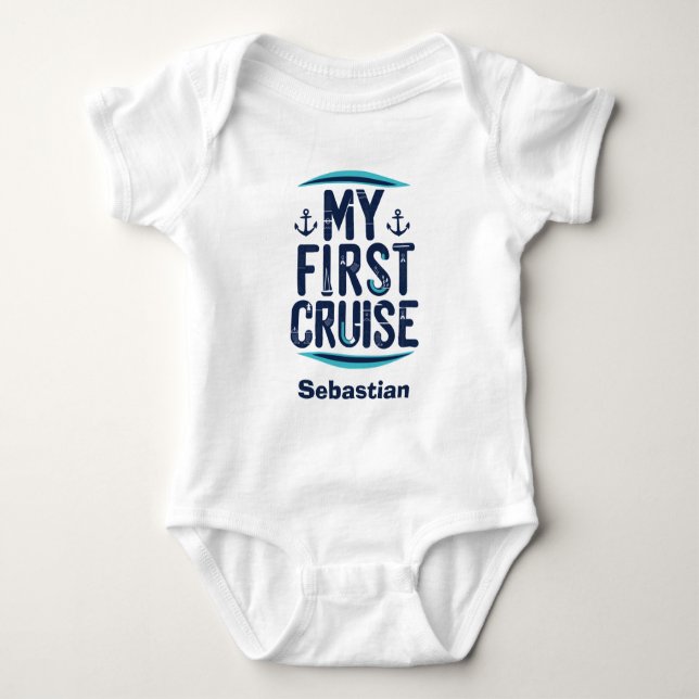 Cruise Vacation My First Cruise Personalised Baby Bodysuit (Front)