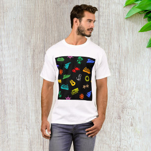 Cruise Vacation Pattern Travel Icons T-Shirt